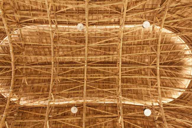 School interior with bamboo structure